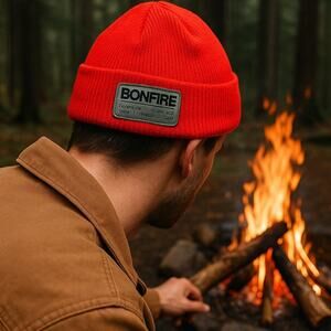 Bonfire Outerwear Beanie Hat Cap Cuff Skull Snowboard Ski Camping Hiking Red OS